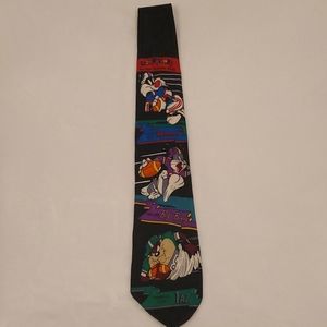 Looney Tunes Mania 1993 Black Polka Dot Tie